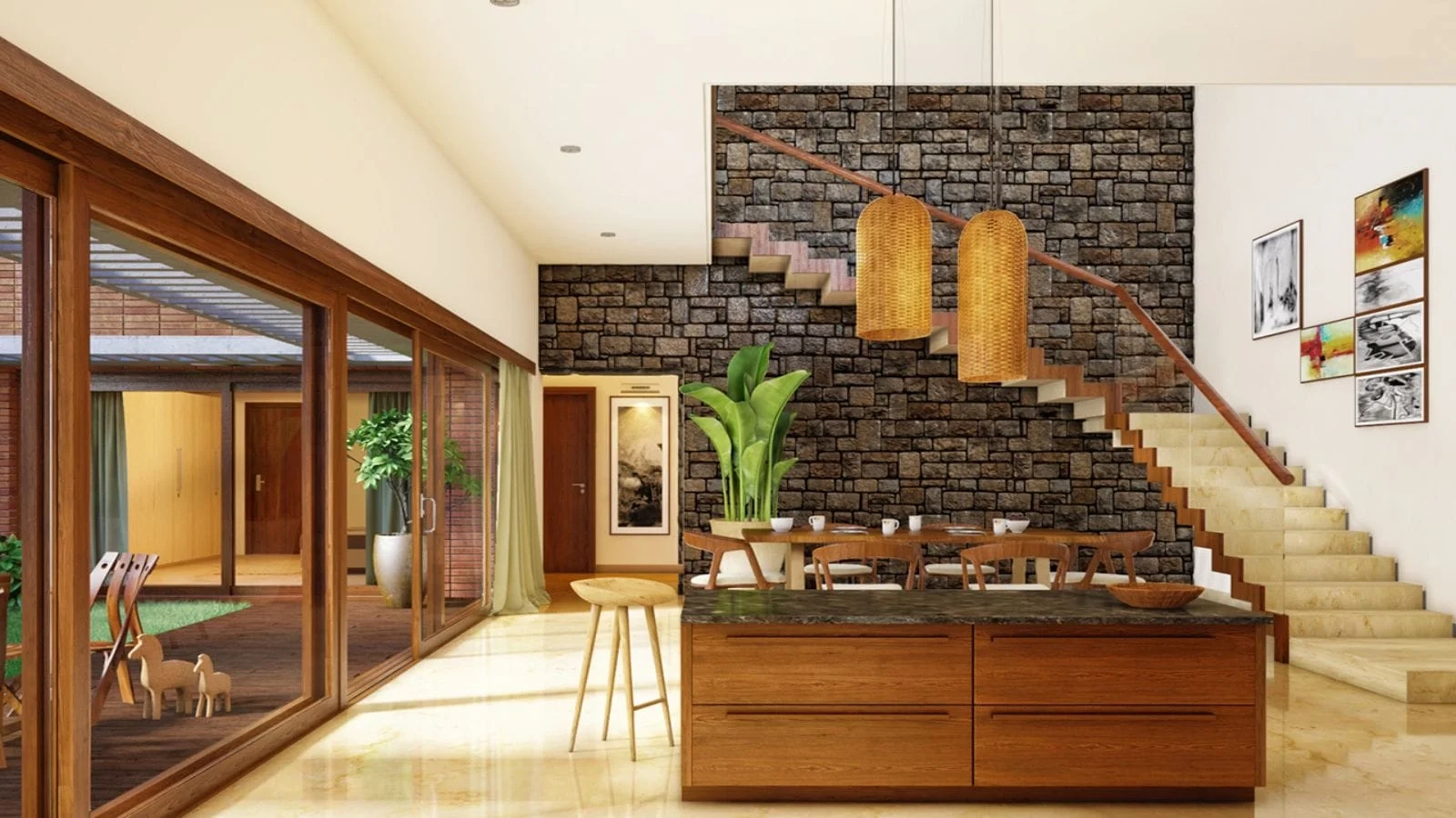 Total Environment In That Quiet Earth Apartments & villa in Off Hennur Road Bangalore Feature wall providing the perfect backdrop